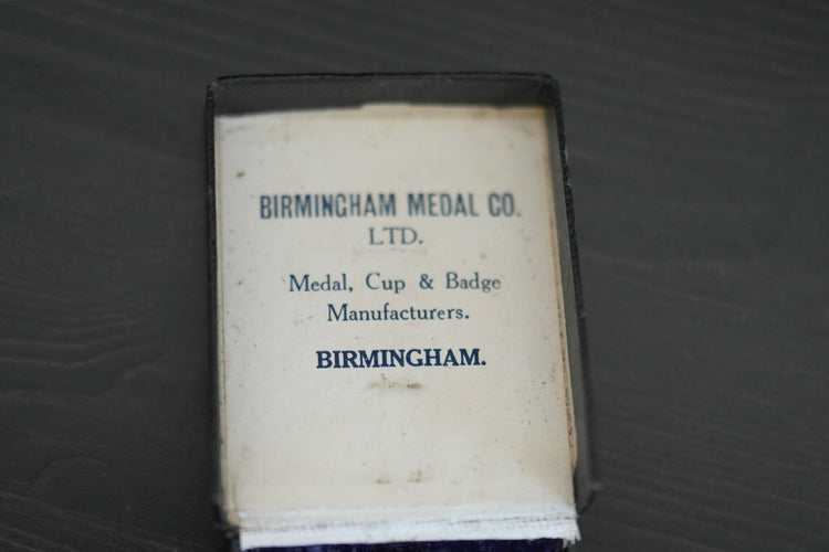 Vintage 1934 sterling silver enamel medal Redditch Junior Cup Compt boxed