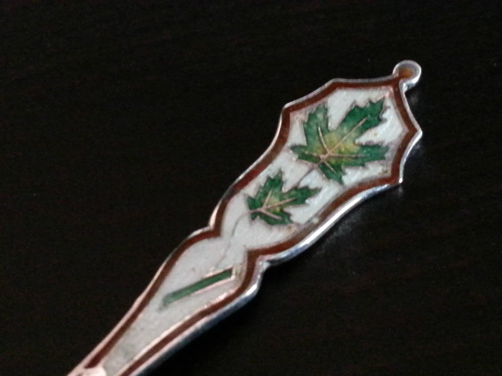 Antiker Emaille-Löffel aus Sterlingsilber, Montreal, Kanada