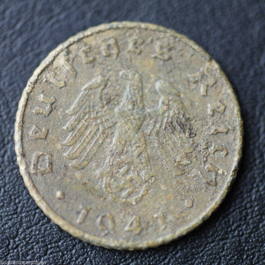 Moneda antigua de 1941 5 Reichspfennig Fuhrer Adolf Hitler de Alemania Berlín