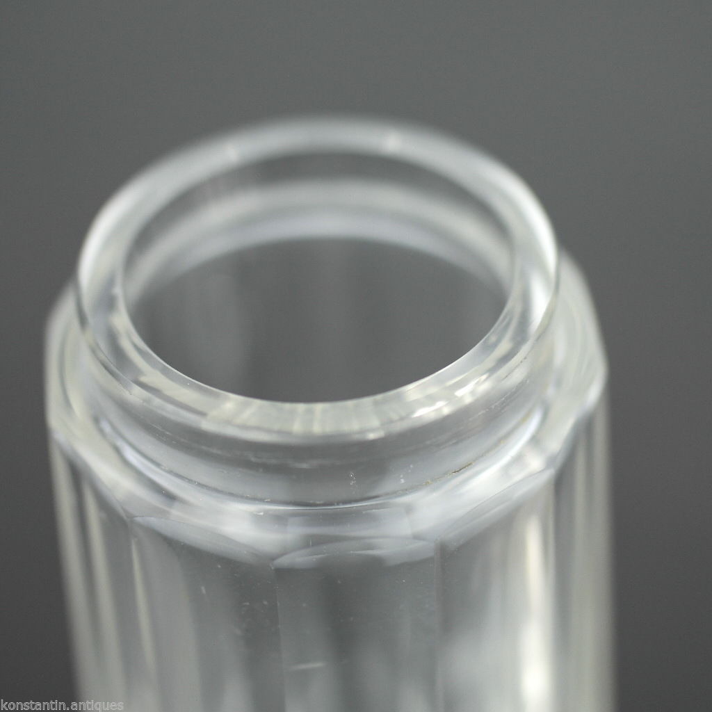 Antiker Londoner Schminktisch aus geschliffenem Glas aus dem Jahr 1927 mit massivem Silberdeckel