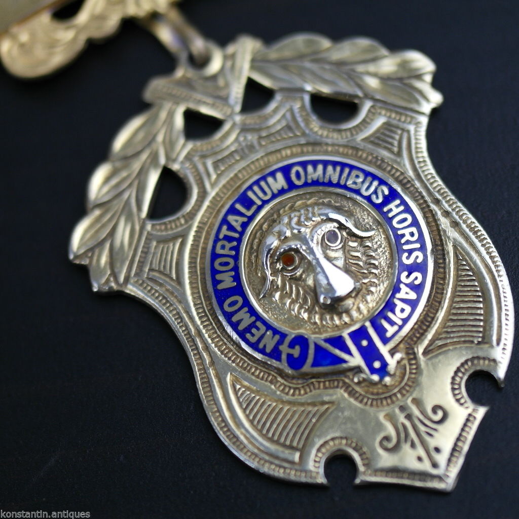 Vintage 1972 medalla chapada en oro de plata maciza Birmingham PRIMO RAOB Wyvern lodge