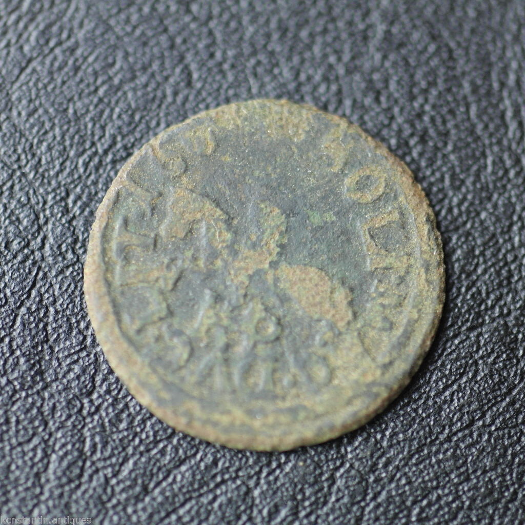 Antiguo siglo XVII un chelín Juan II Casimiro Vasa Gran Ducado de Lituania