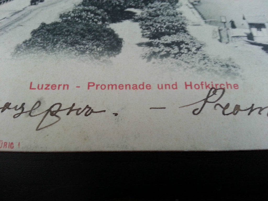 Antike Schweizer Postkarte Zürich 664 Edition Photoglob Luzern Promenade Hofkirche