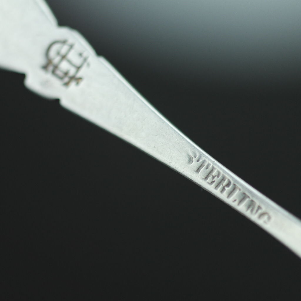 Antique sterling silver spoon picture The Boston Hub USA Old South Church 1775