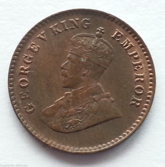 Antique 1930 coin 1/12 anna Emperor George V of British Empire 20thC INDIA