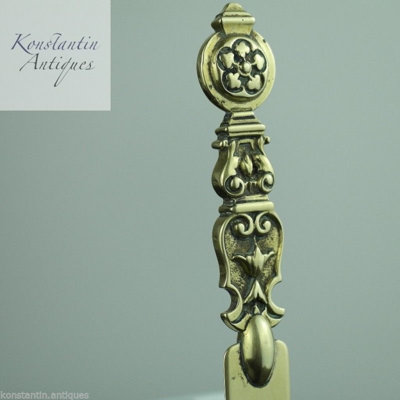 Antique solid brass letter opener / page turner Royal British Empire nice great