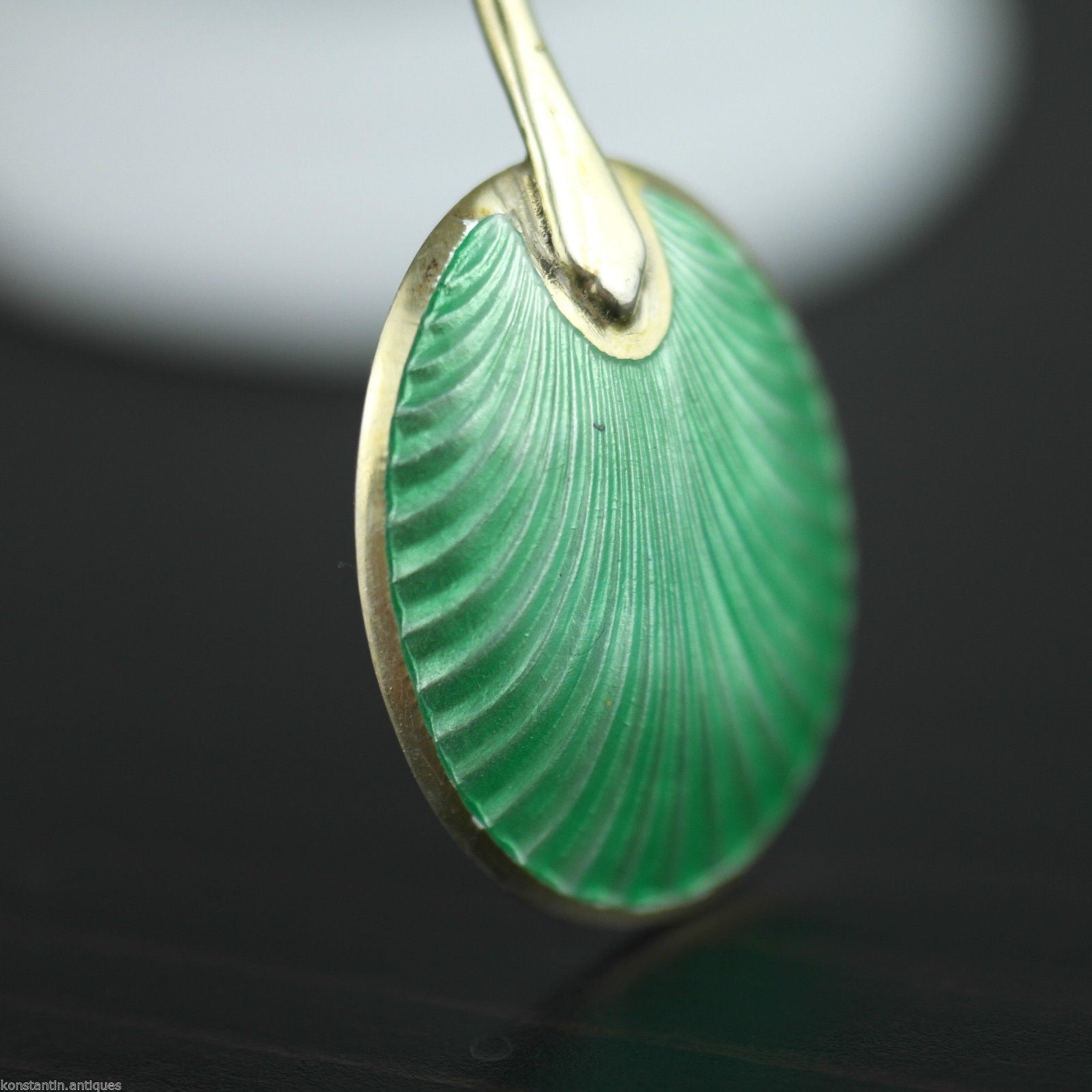 Antique set of ten c. 1913 enamel sterling silver spoons