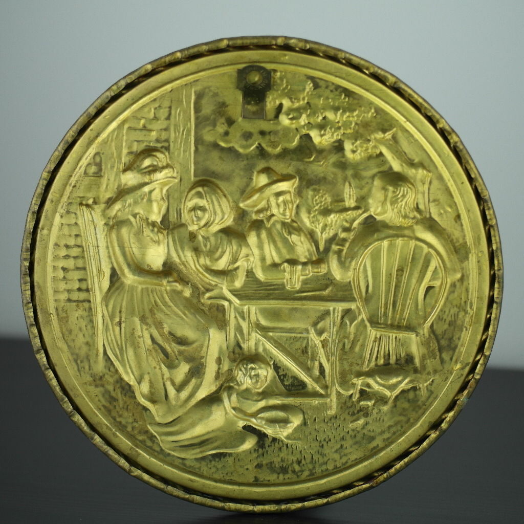 Vintage wall decor brass plate Antique home portrait heat resistant England
