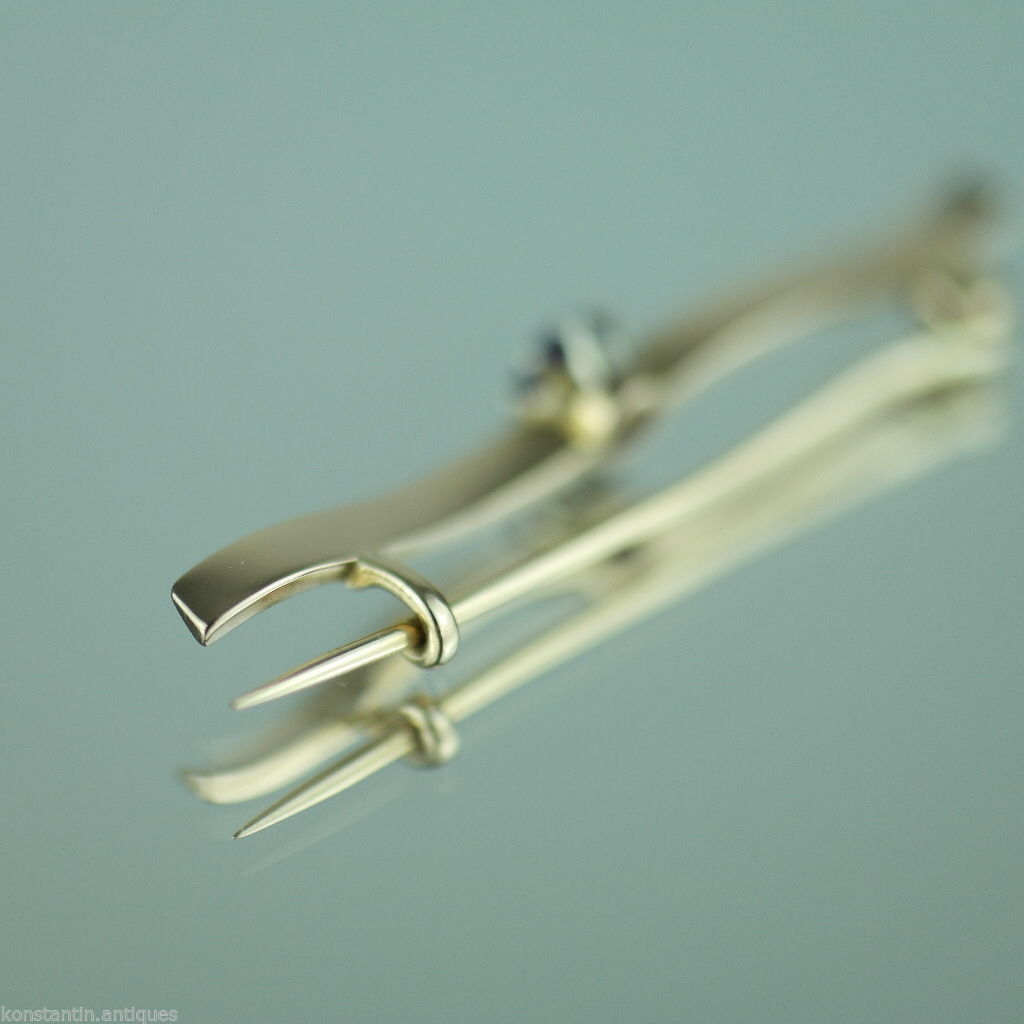 Broche de oro antiguo imperial ruso 56 con hermosa amatista