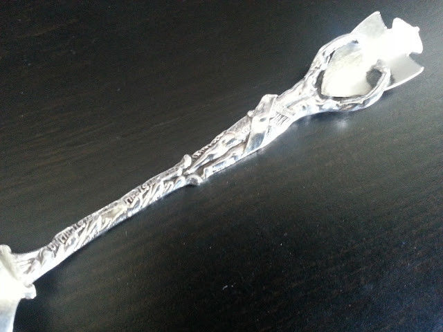 Antique enamel sterling silver spoon Canada Montreal