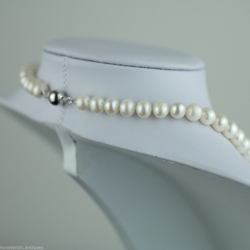 Freshwater Pearls necklace bead clasp sterling silver