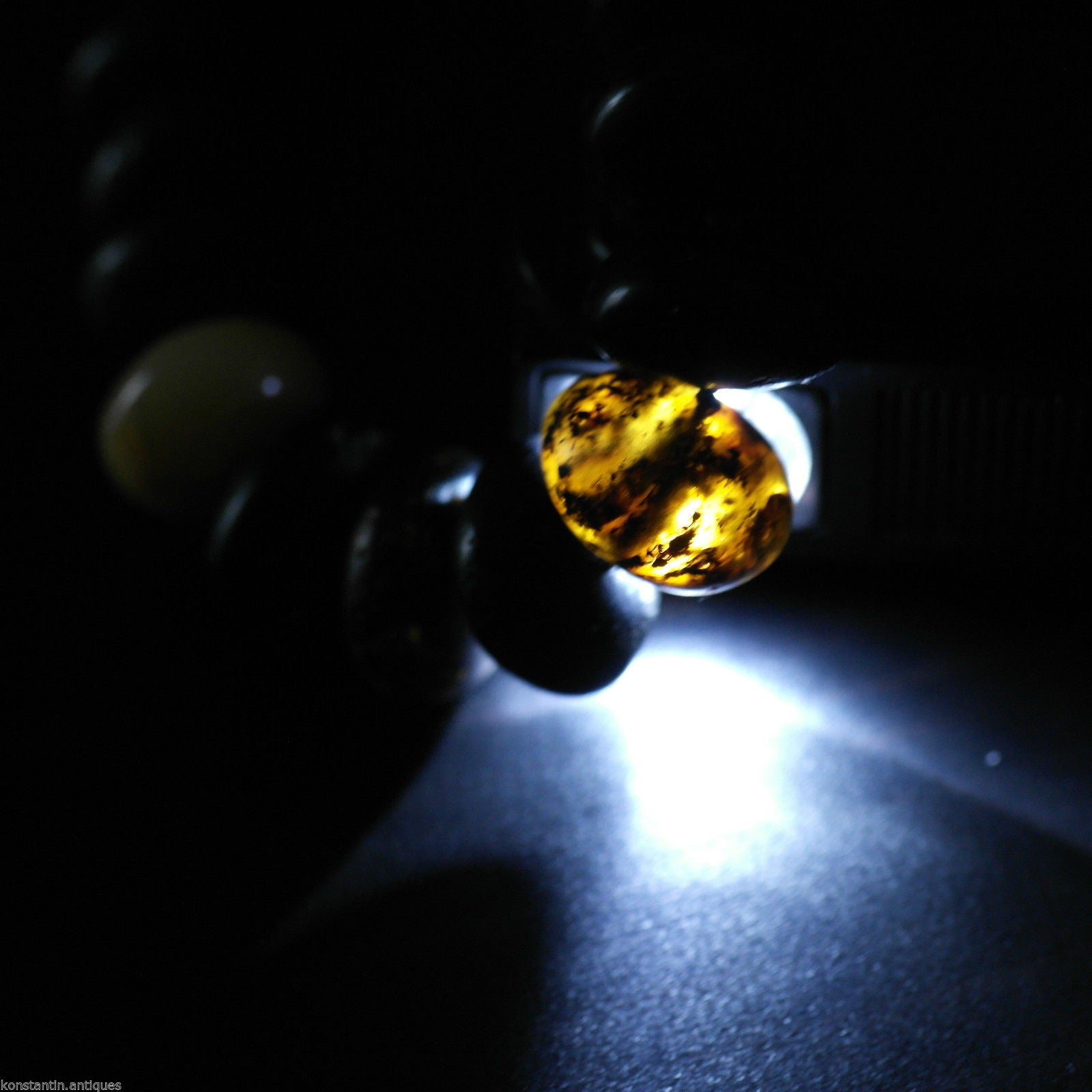 Genuine Baltic Amber stones beads necklace White egg yolk earth blood