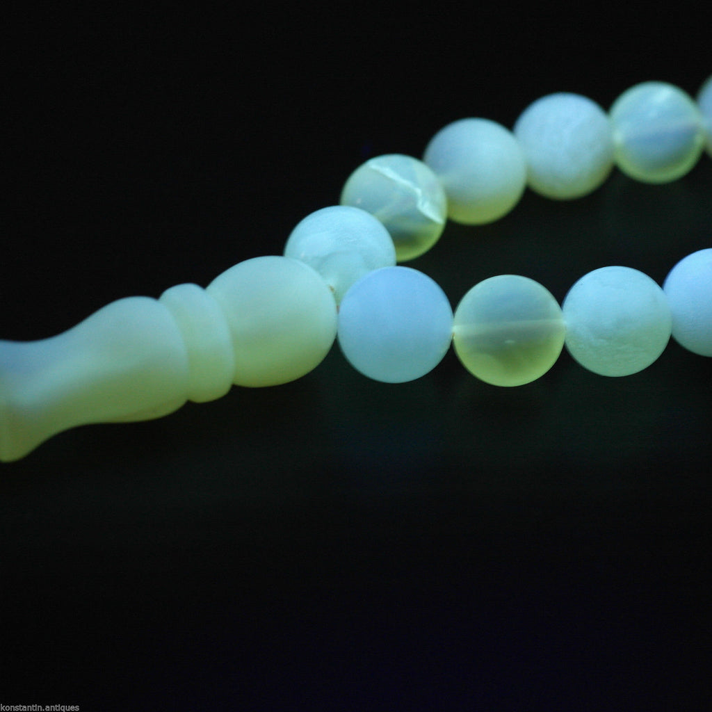 Genuine Baltic Amber beads 9mm Islam Tasbih Rosary White Cloudy yolk