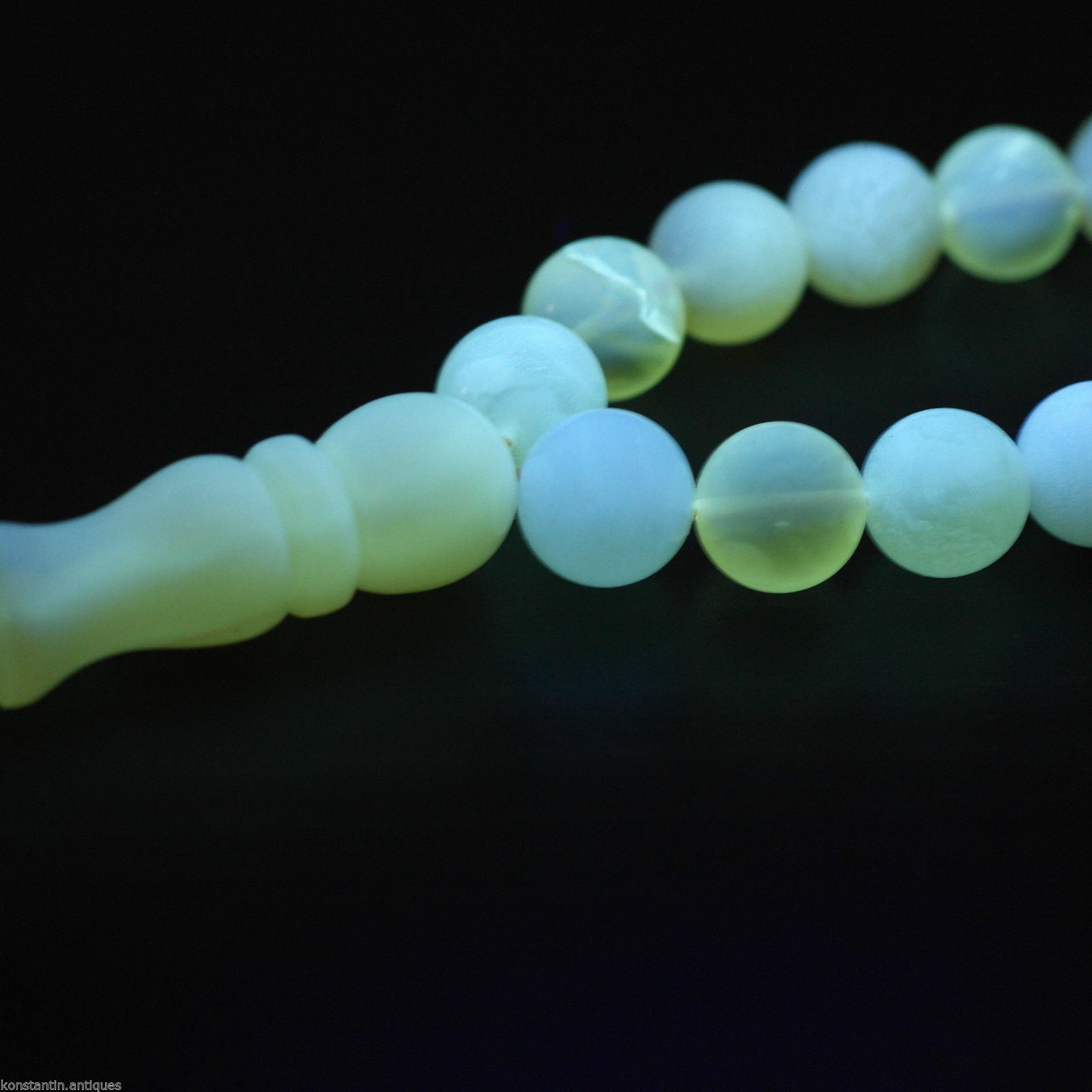 Cuentas genuinas de ámbar báltico 9 mm Islam Tasbih Rosario blanco yema nublada