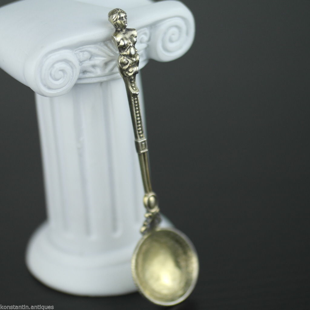 Antiker 20-Kreuzer-Münzlöffel aus vergoldetem Silber aus dem Jahr 1770, Theresia, Österreichisches Kaiserreich, 800