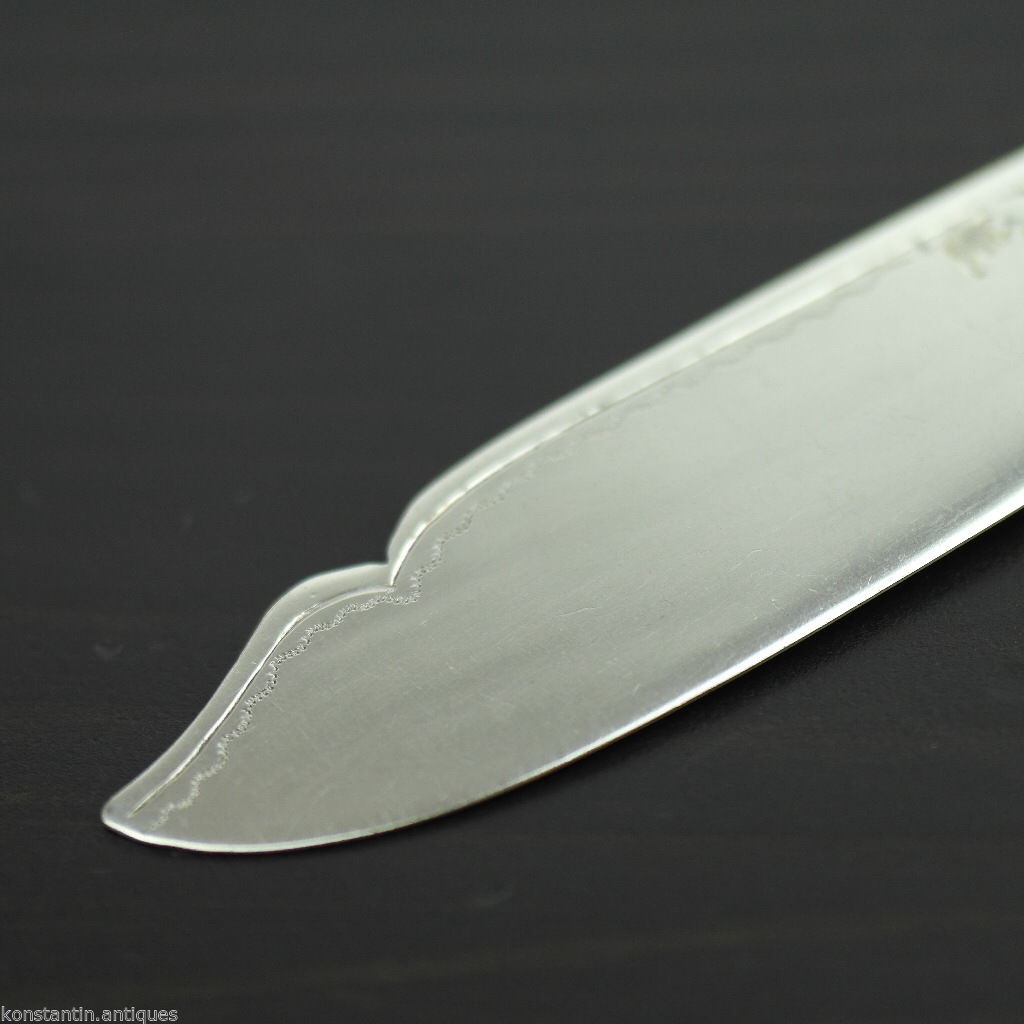 Antique silver plate tale knife mother of pearl Nacre handle British Empire