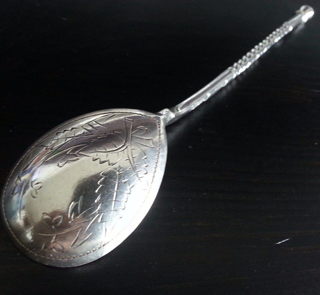 Antiker Löffel aus massivem Silber, 1888, für Tee und Kaffee, 84 Jahre, russisches Kaiserreich