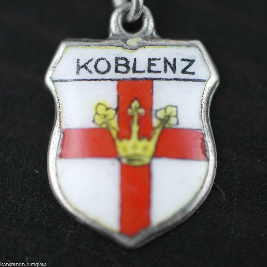 Vintage Koblenz enamel 800 REU silver charm pendant