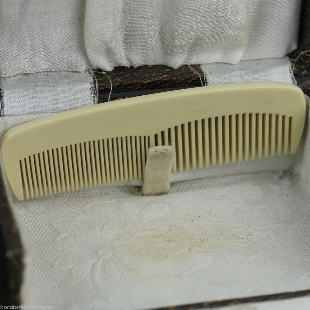 Antique 1927 sterling silver lapis lazuli brush and comb Birmingham