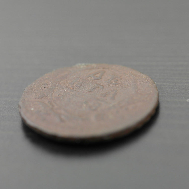 Antique 1748 coin denga kopek Emperor Elizabeth of Russian Empire SPB 20thC