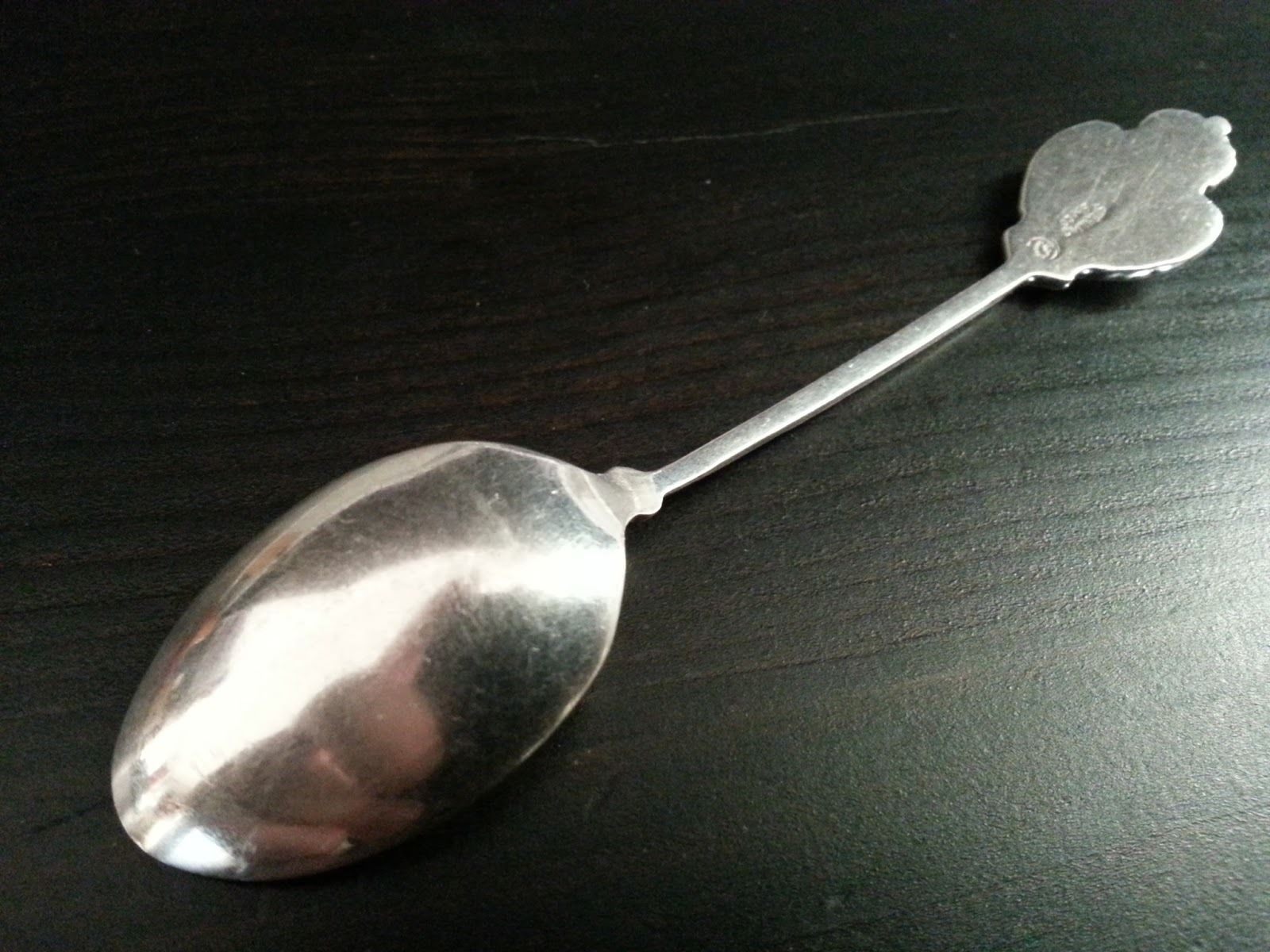 Cuchara de plata esterlina esmaltada antigua Hamilton BMco Canadá