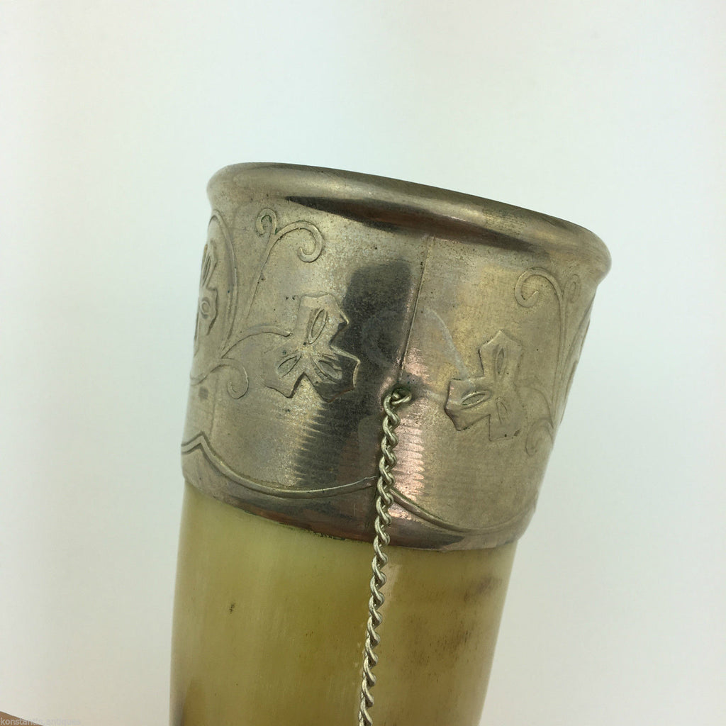 Vintage Kaukasischer Trinkhornbecher für Wein, Wodka, Cognac 