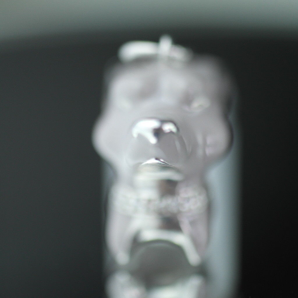 Sterling silver pendant grey Enamel Dog with incrusted collar band