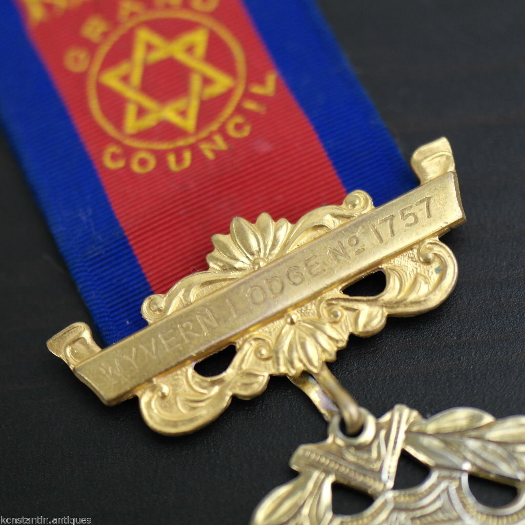 Vintage 1972 massive Silber vergoldete Medaille Birmingham PRIMO RAOB Wyvern Lodge