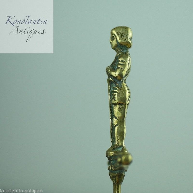 Vintage solid brass letter opener Knight with sword on the top