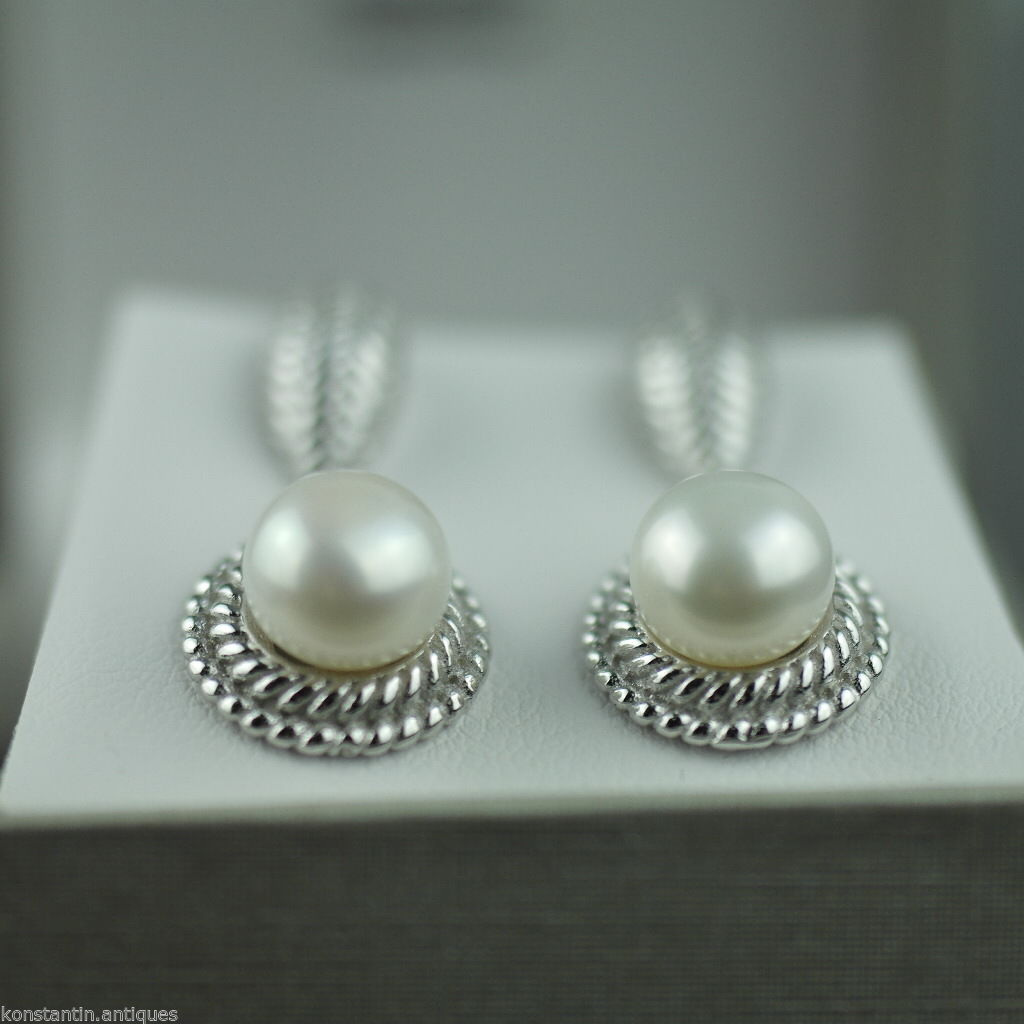 Stilvolle Sterlingsilber-Zuchtperlenohrringe CZ Lucoral 925