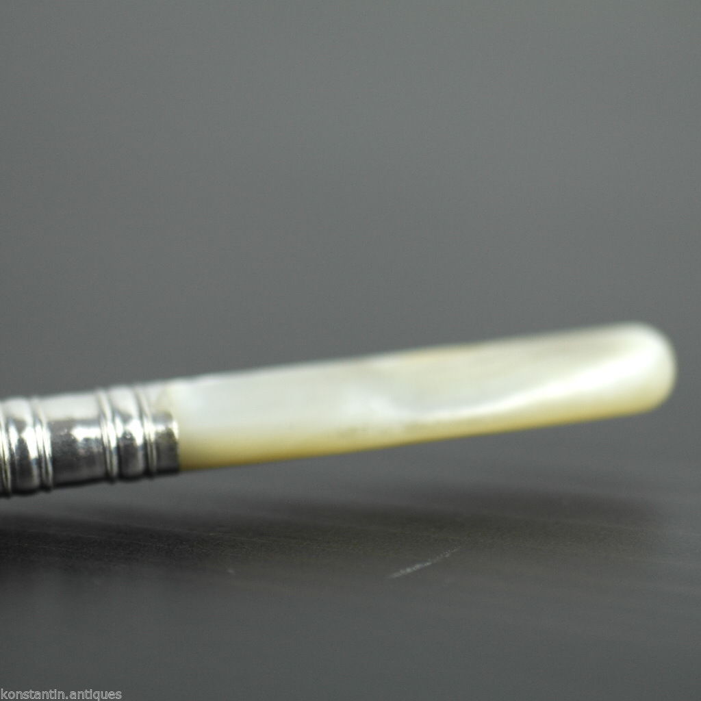 Antique silver plate tale knife mother of pearl Nacre handle British EP NS