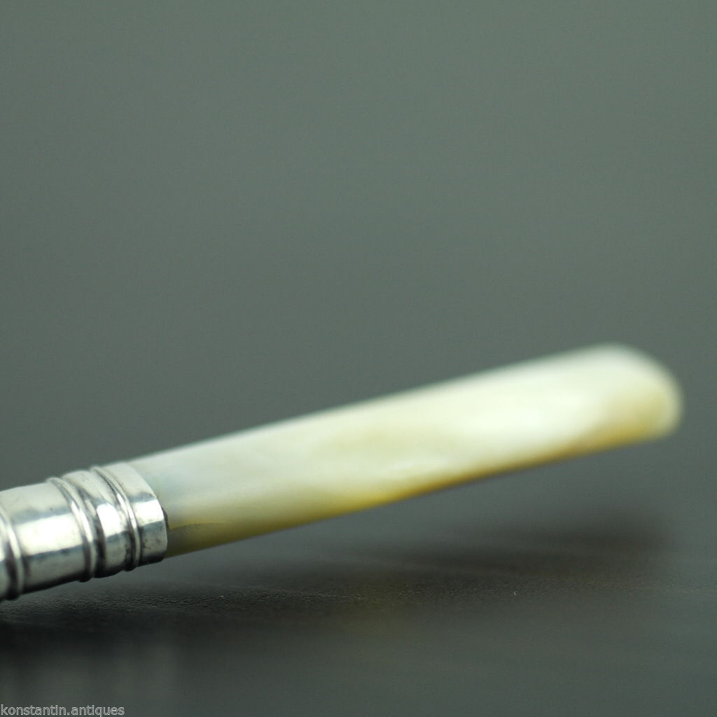 Antique silver plate tale knife mother of pearl Nacre handle British EP NS