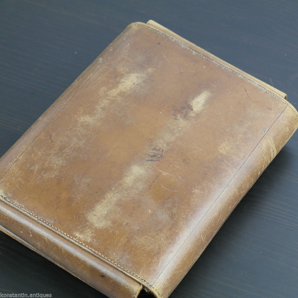 Antique 1911 original leather soldier hygiene case