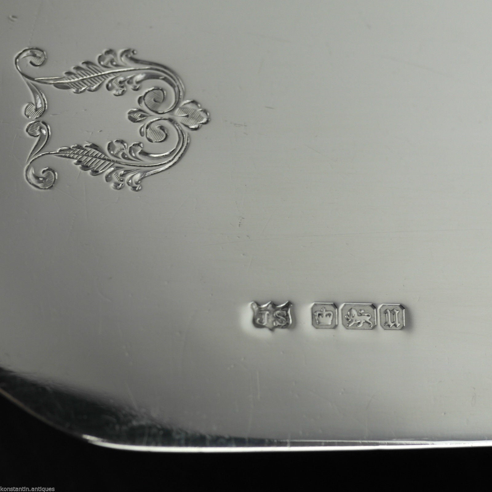 Antique huge solid silver serving Crumb Tray from Sheffield