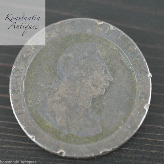 Antiguo 1797 George III Cartwheel Penny moneda 18thC Imperio Británico