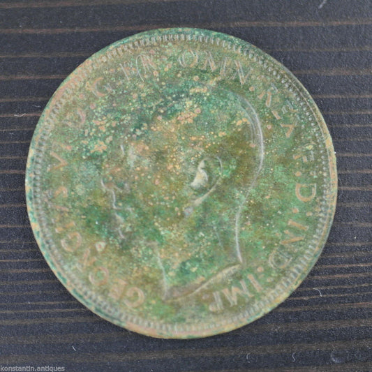 Jahrgang 1938 Münze ein Penny George Vl von Great British Empire London 20. Jh