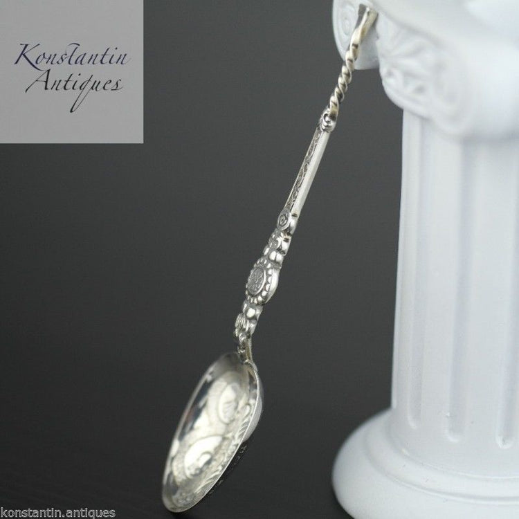 Antique 1910 sterling silver anointing spoon Birmingham British Empire