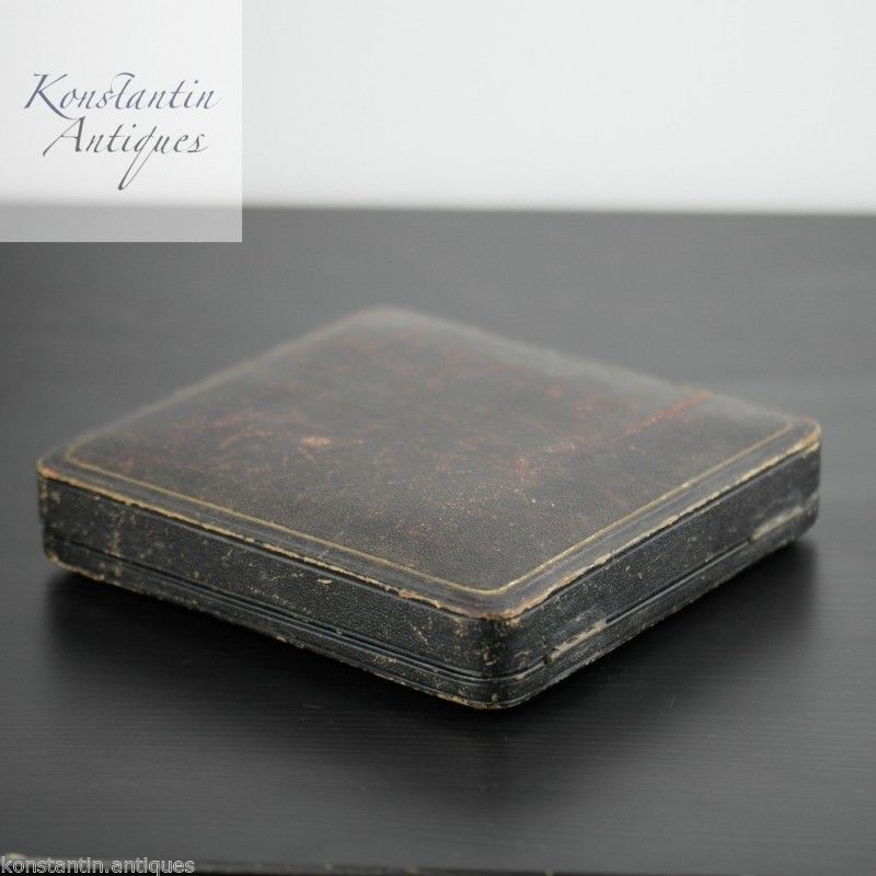 Caja antigua para juego de cuencos y cucharas de mostaza salada Imperio Británico