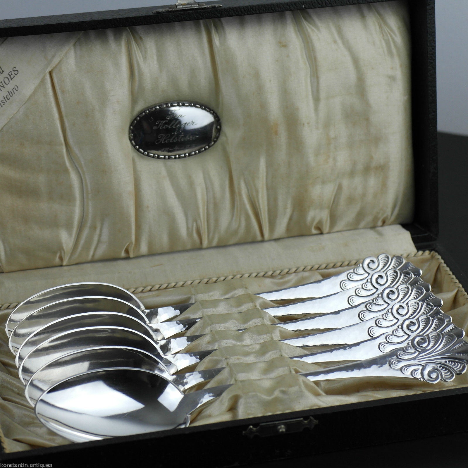 Antique Danish Sterling silver 1933 set of six spoons