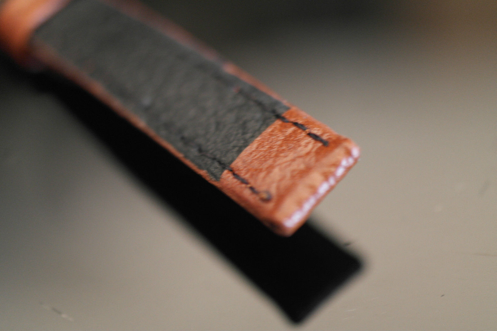 Watch Strap Brown genuine Leather Gold Plated Buckle