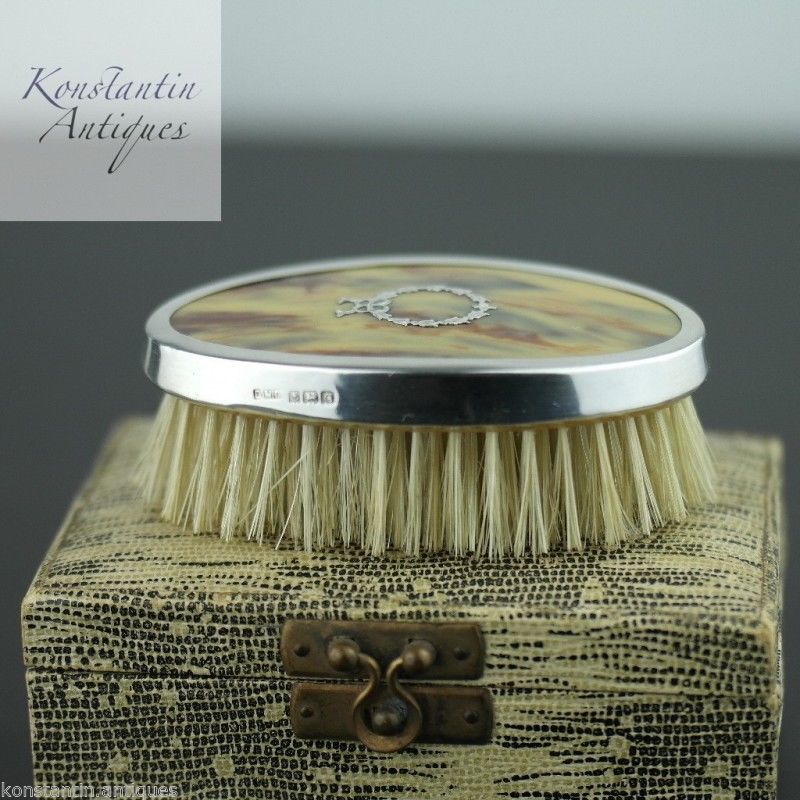 Antike DMC-Box aus Sterlingsilber in Schildpattform, Birmingham 1927, Britisches Empire