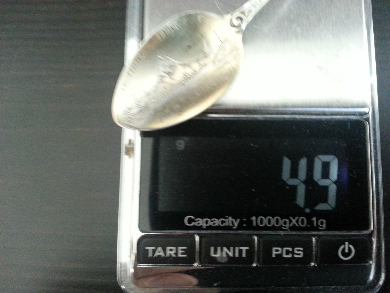 Cuchara de plata de primera ley chapada en oro antiguo USA Portland Or.