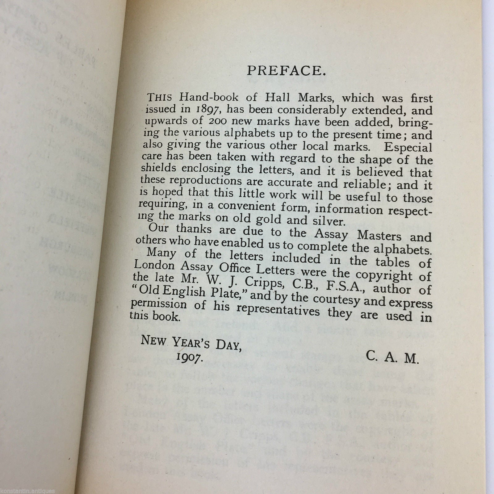 Guide Concise Hallmarks on Gold & Silver by William Chaffers edition 1994