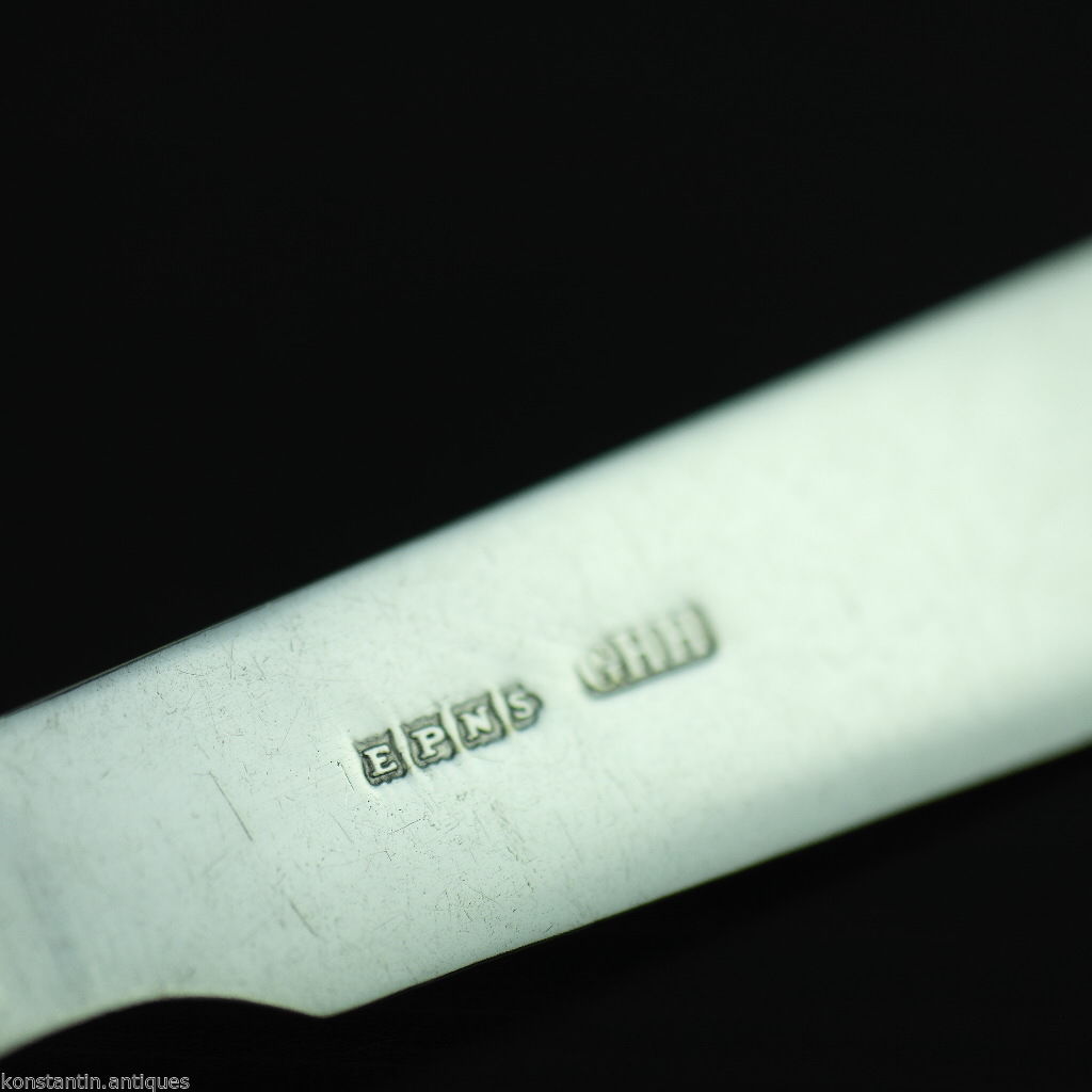 Antikes, versilbertes Messer mit Perlmutt- und Perlmuttgriff, britisches Empire