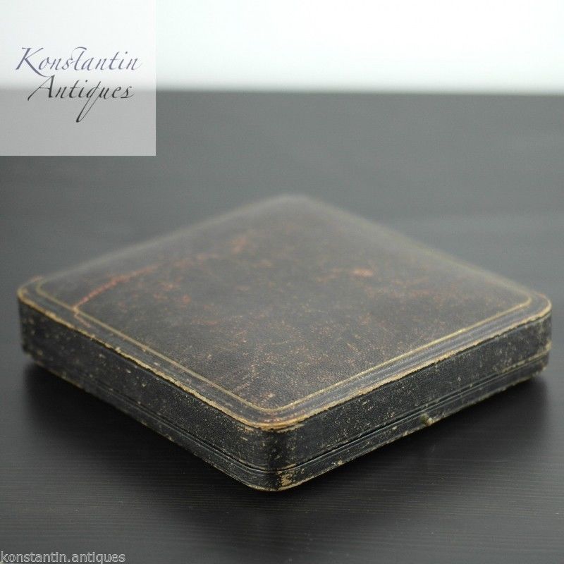 Caja antigua para juego de cuencos y cucharas de mostaza salada Imperio Británico