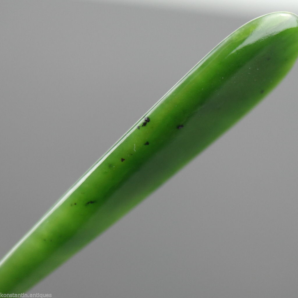 Antiker Brieföffner aus massivem Silber aus dem Jahr 1905 mit Nephrit-Griff, London Edwardian