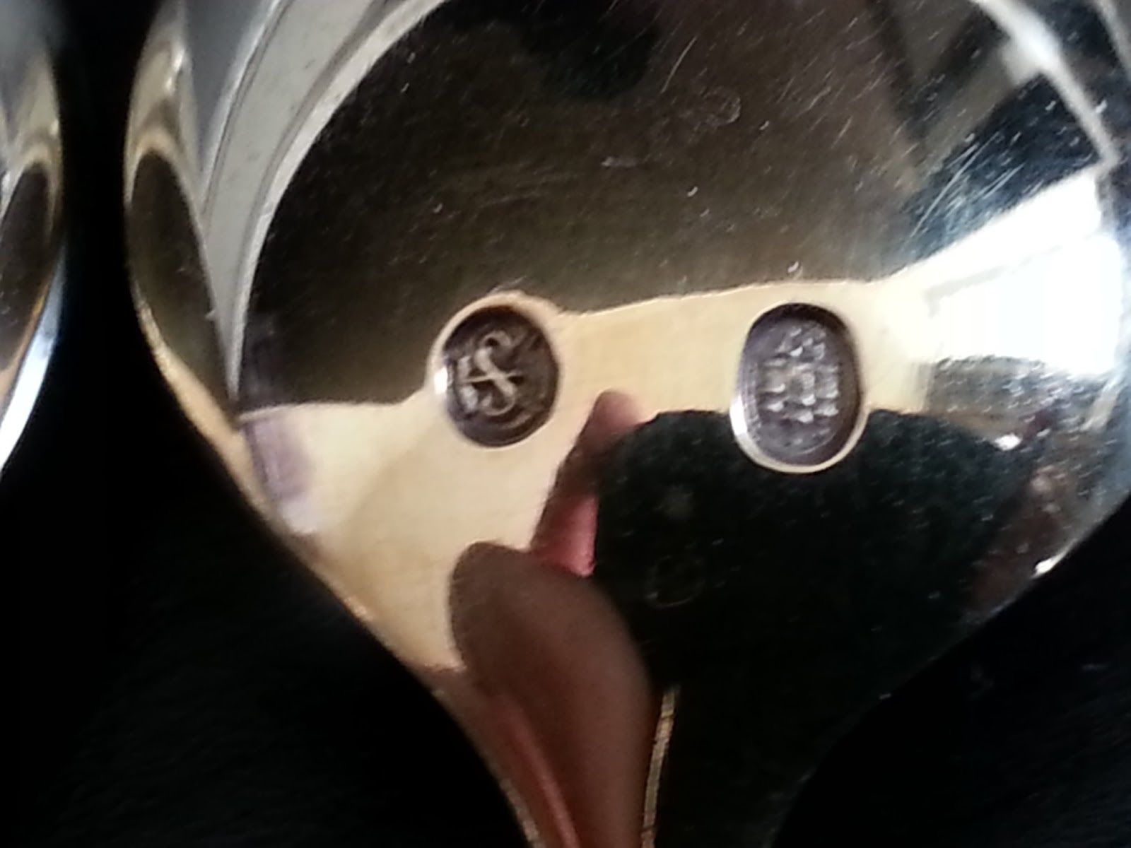 Juego vintage de seis cucharas de café y té doradas de plata maciza Dinamarca Sterling 925 S 55