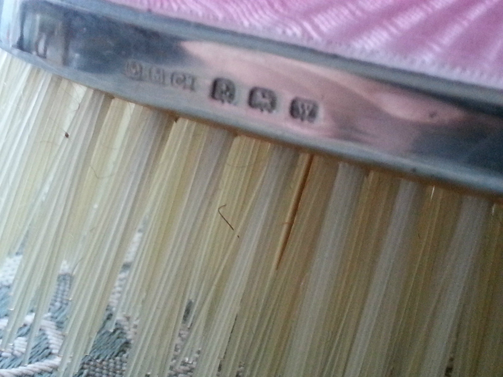 Vintage 1946 sterling silver guilloche enamel solid brush Daniel Manufacturing