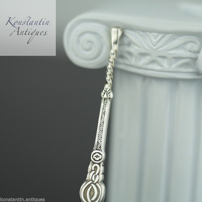 Antiker Salblöffel aus Sterlingsilber aus dem Jahr 1910, Birmingham, Britisches Empire