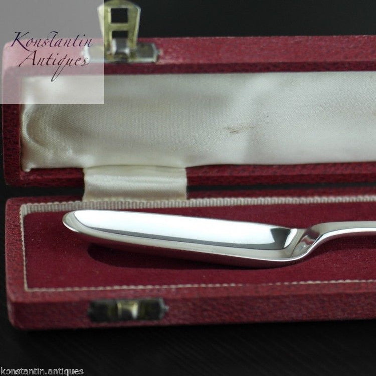 Vintage sterling silver Marrow Scoop spoon in box Sheffield 1965 Howard